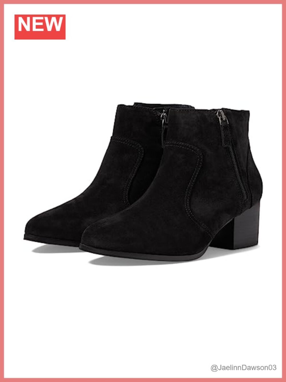 Women's Trista Double Zip Ankle Booties Suede Leather Stacked Heel